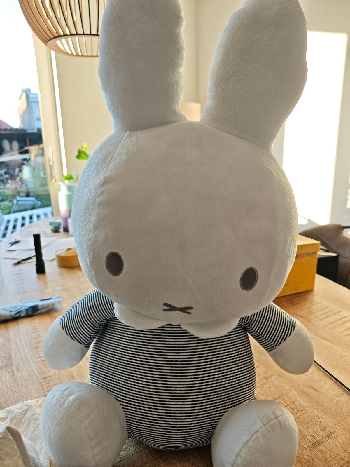 60cm high Nijntje knuffel van Tiamo, gestreept shirt, Verzenden, Nijntje, Met label, Middelgroot (20 tot 80 cm)