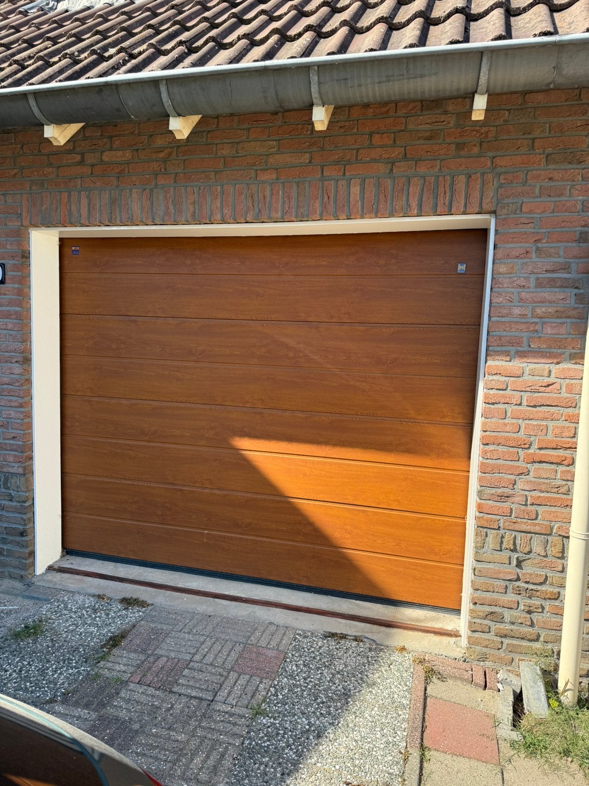 Hörmann garagedeur sectionaal electrisch, Doe-het-zelf en Verbouw, Deuren en Horren, Ophalen, Kunststof, Garagedeur, Zo goed als nieuw