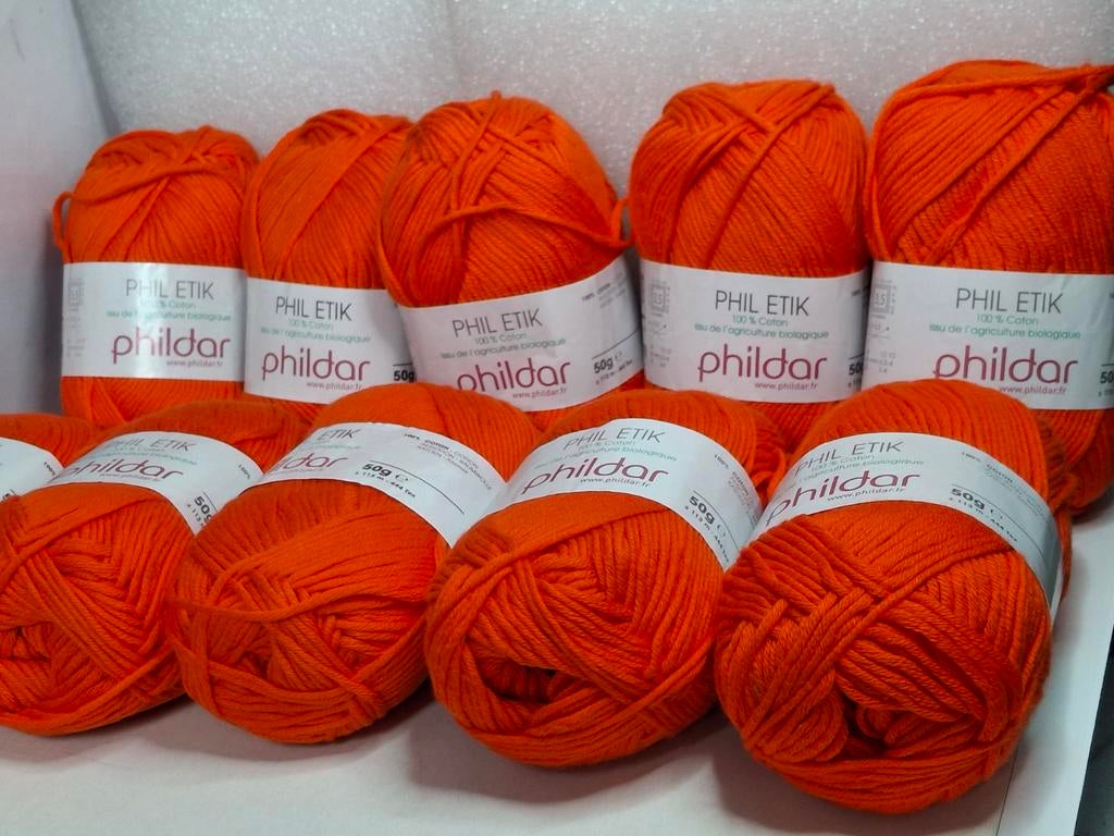 Phildar Phil Etik oranje garen, 10 bollen, Ophalen of Verzenden, Nieuw, Breien of Haken, Wol of Garen