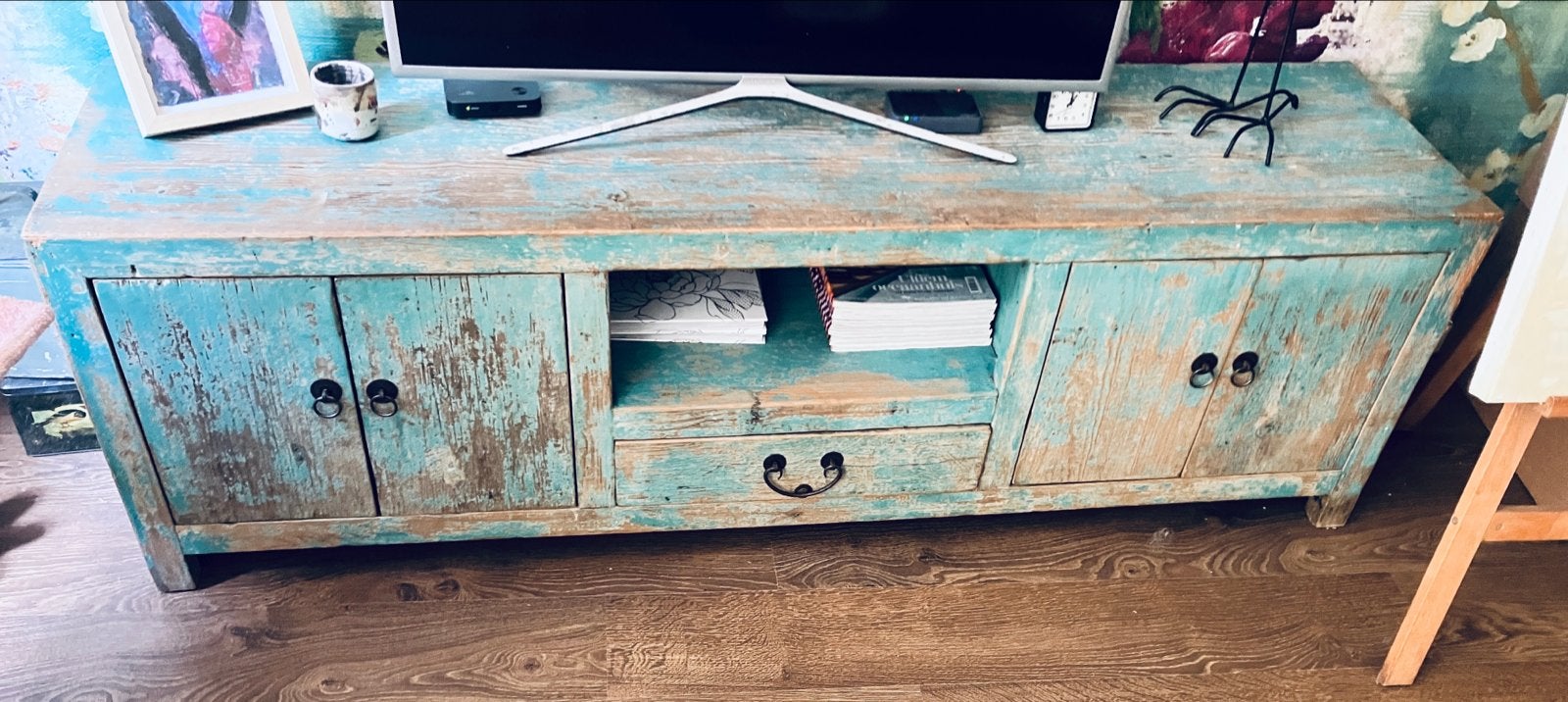 Chinees dressoir landelijk en robuust, Ophalen, Gebruikt, 150 tot 200 cm, Met lade(s)