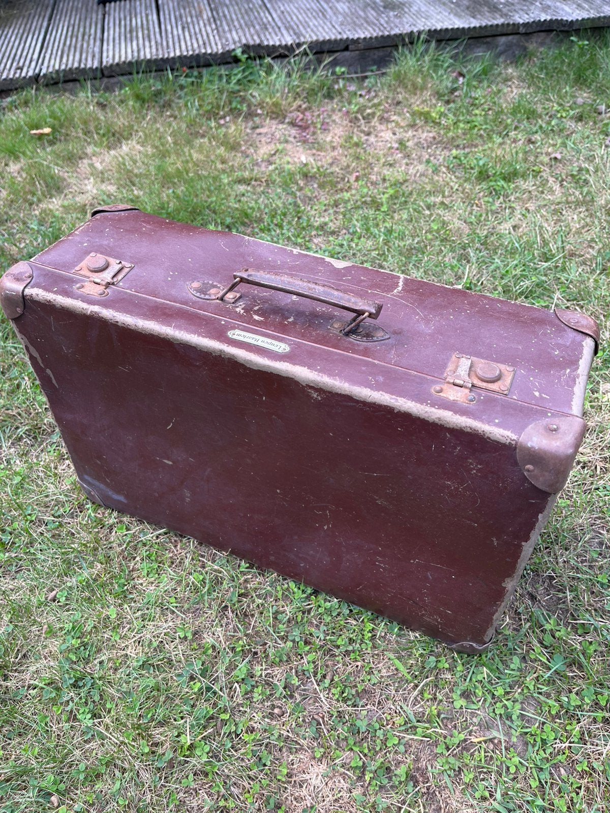 Antieke vintage oude koffer Leupen, Overige materialen, Gebruikt, Slot, Minder dan 50 cm