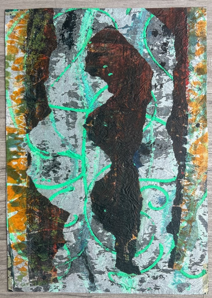 Gemengde techniek Henry Visch     ZOMEROPRUIMING, Antiek en Kunst, Origineel, Verzenden, Abstract, Overige techniek