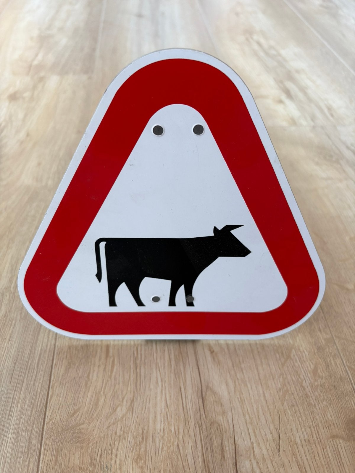 Miniatuur verkeersbord pas op vee op standaard, Ophalen, Zo goed als nieuw