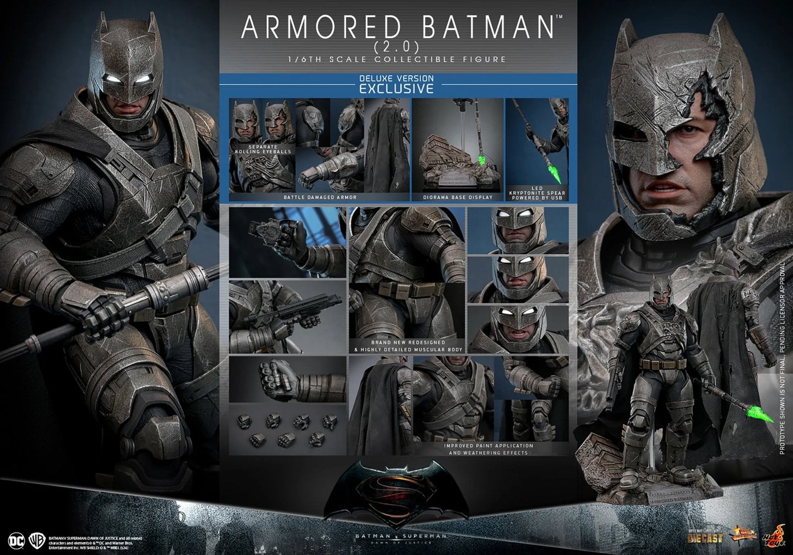 Hot Toys Armored Batman MMS743D63 Deluxe Version, Verzamelen, Ophalen of Verzenden, Zo goed als nieuw