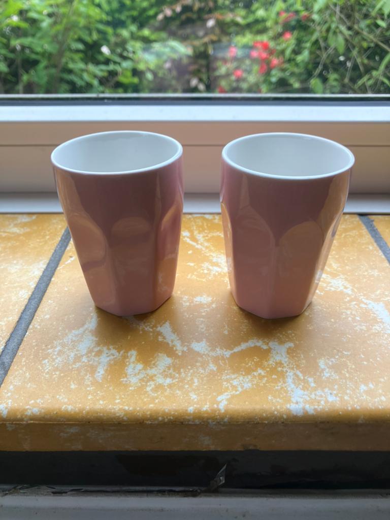 2 espresso kopjes - roze, Ophalen, Overige stijlen, Kop(pen) en/of Schotel(s)