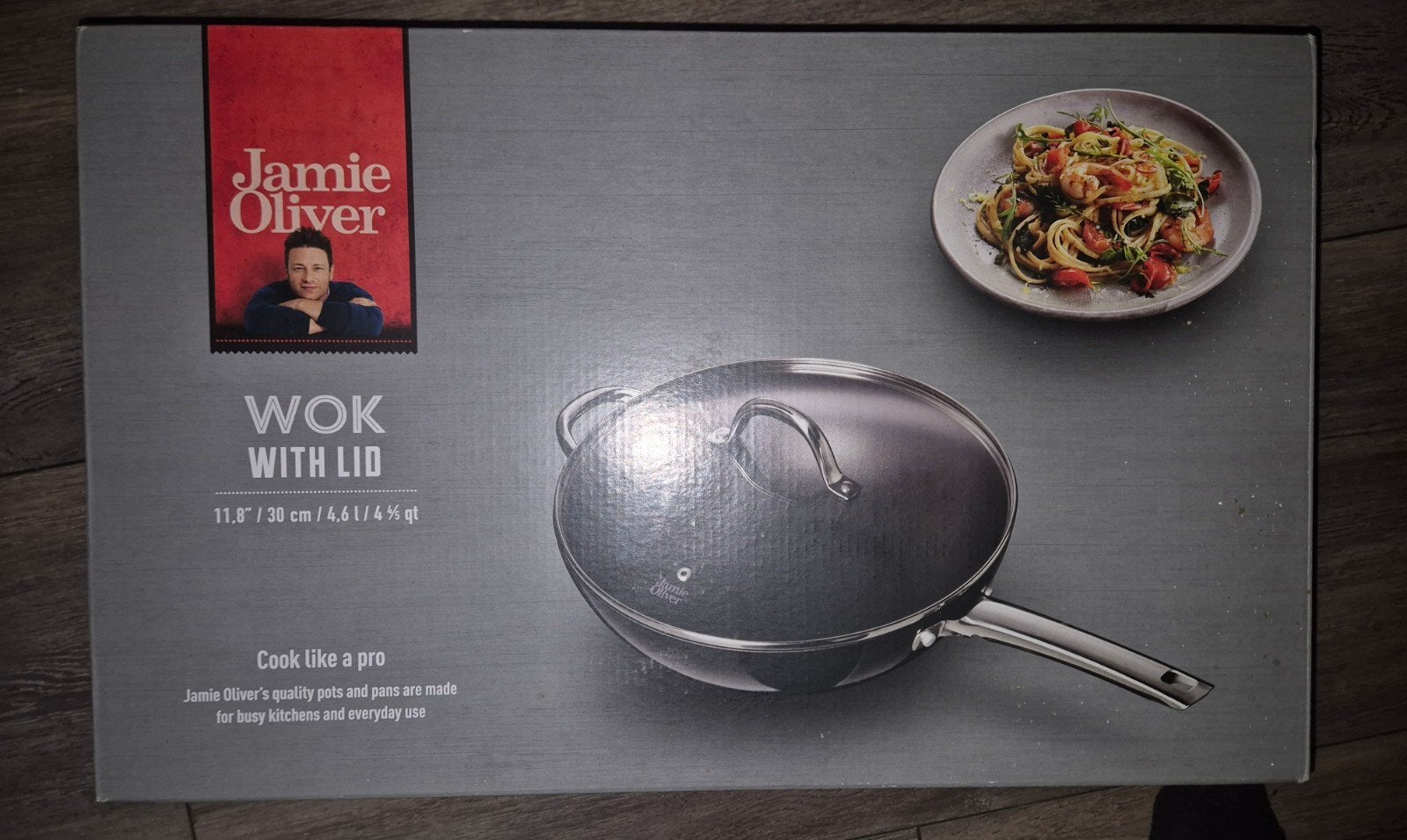 Jamie Oliver Wok met Deksel - 30 cm, Huis en Inrichting, Keuken | Potten en Pannen, Ophalen of Verzenden