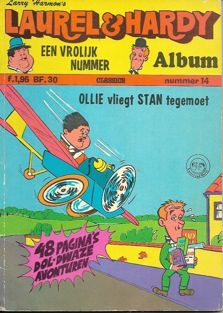 Laurel en Hardy - Album 14: Ollie vliegt Stan tegemoet, Eén comic, Ophalen of Verzenden, Gelezen, Amerika