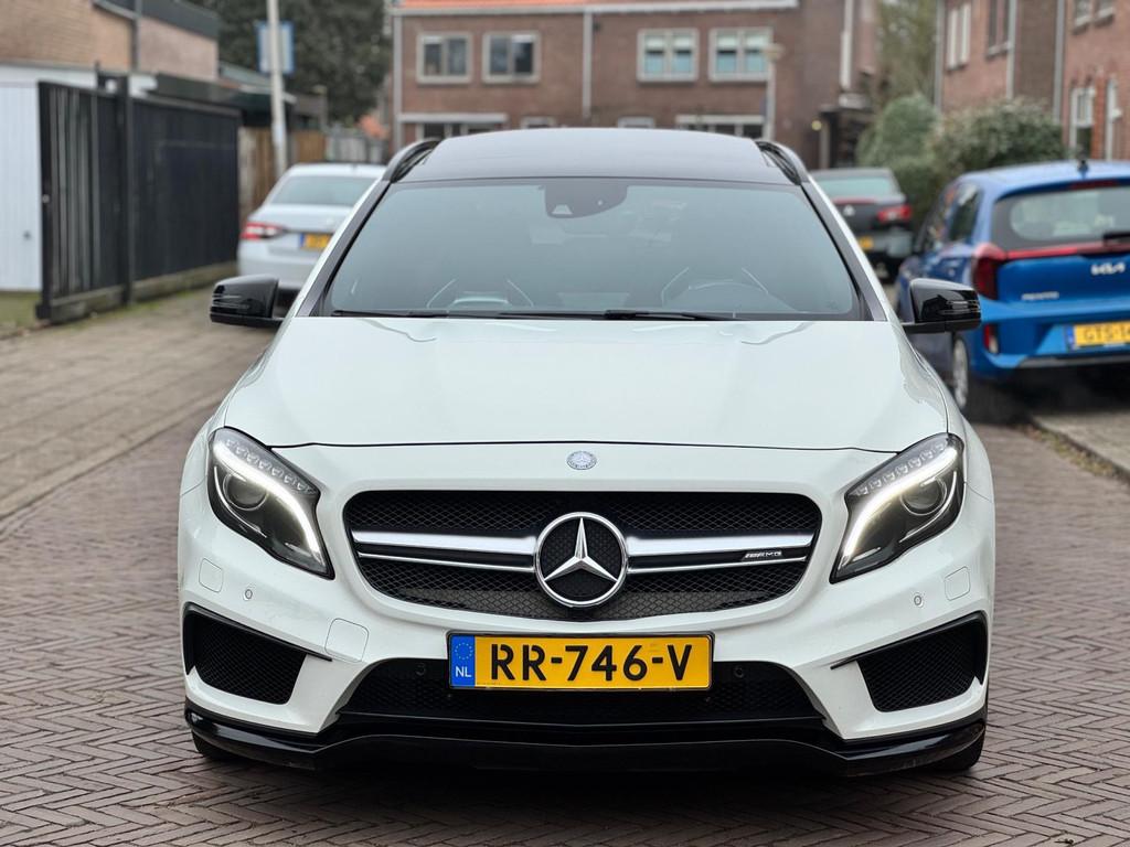 Mercedes-Benz GLA-klasse AMG 45 4Matic Edition 1|PANO|SCHAAL, Auto's, Mercedes-Benz, Gebruikt, Euro 6, 4 cilinders, Wit