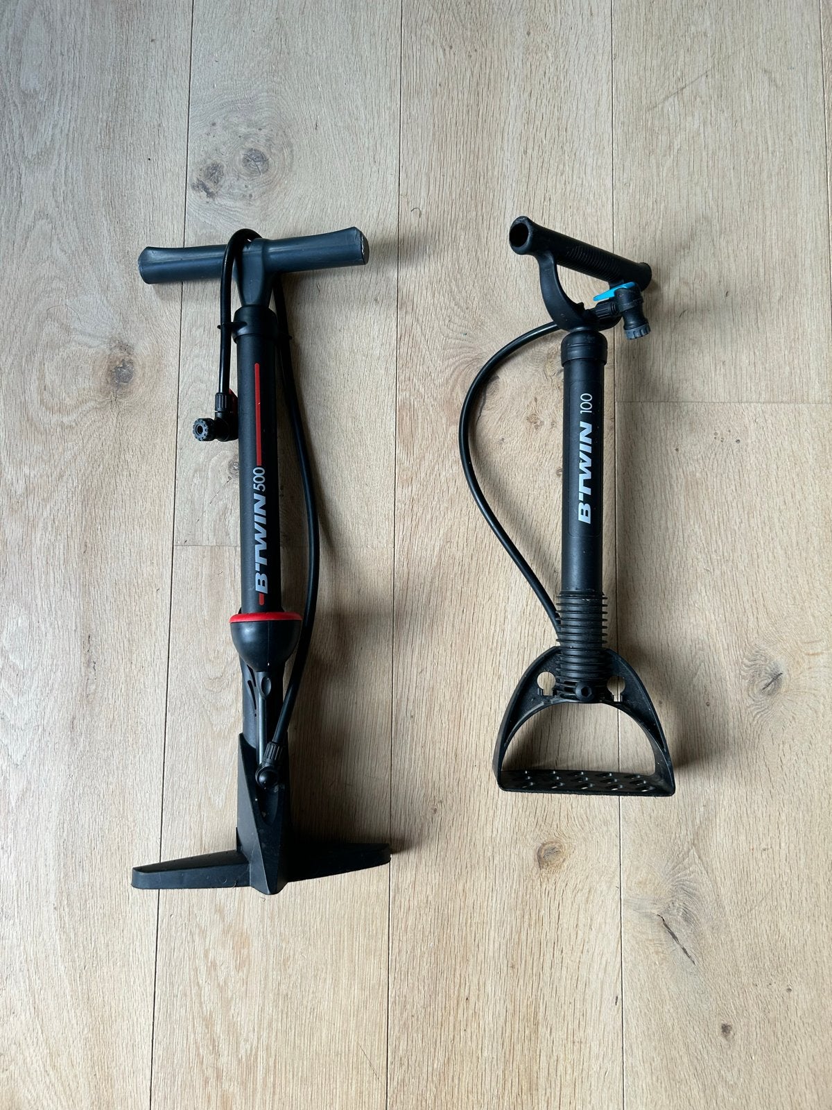 B'Twin Fiets Pompen Set (500 & 100), Ophalen of Verzenden, Drukmeter, Gebruikt