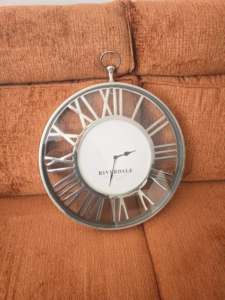 Riverdale Luton klok zilver, Ophalen, Wandklok