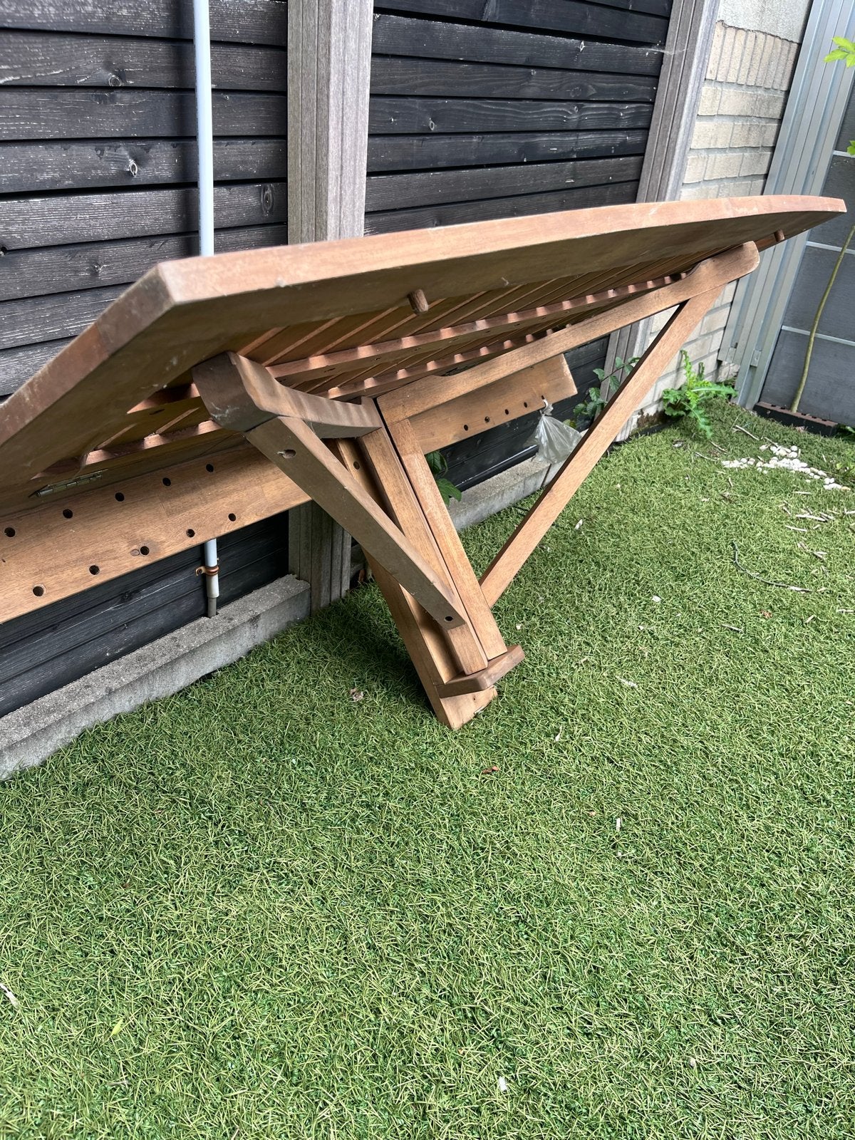 Houten inklapbare tuintafel, Ophalen, Gebruikt, Rechthoekig, Hout
