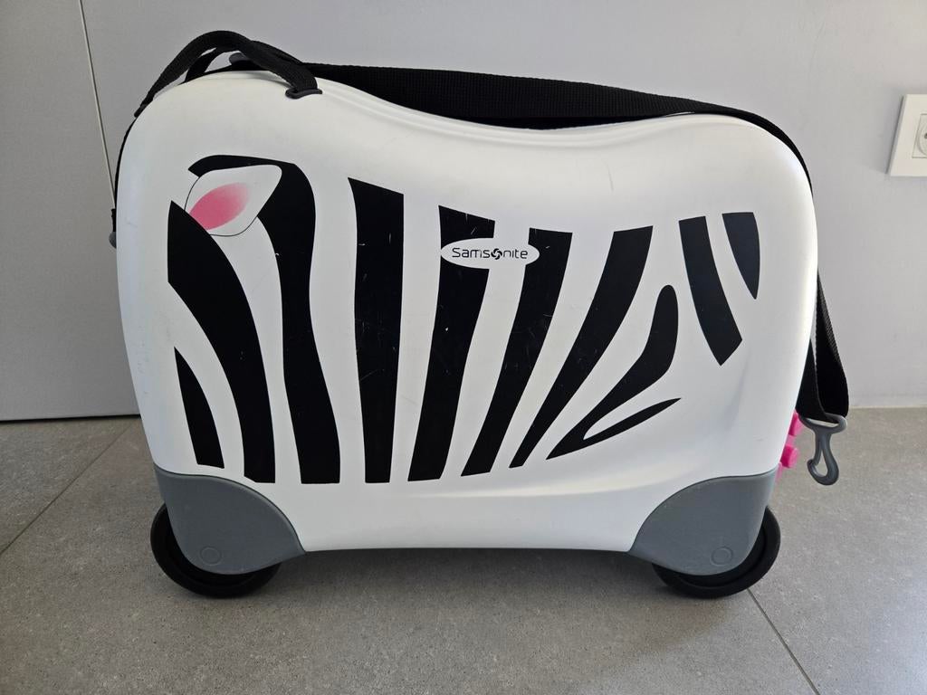 Samsonite kinderkoffer Zebra - Ride on - gebruikt, Sieraden, Tassen en Uiterlijk, Koffers, Ophalen, Gebruikt, Hard kunststof, Wieltjes