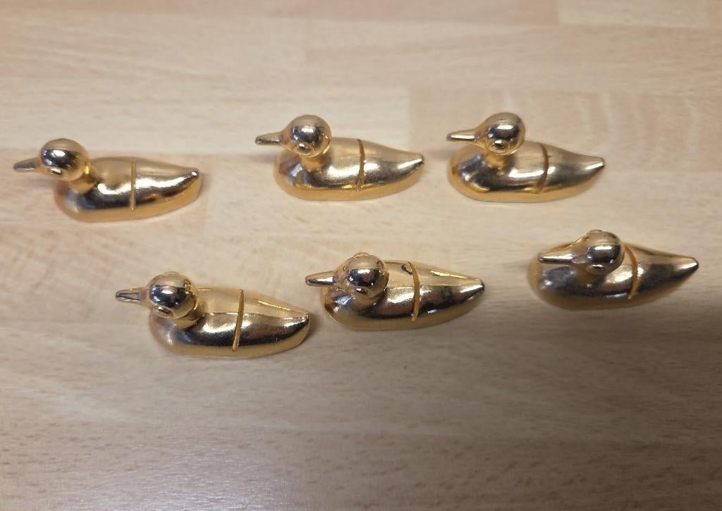 Set van 6 messing naamkaarthouders, Ophalen of Verzenden