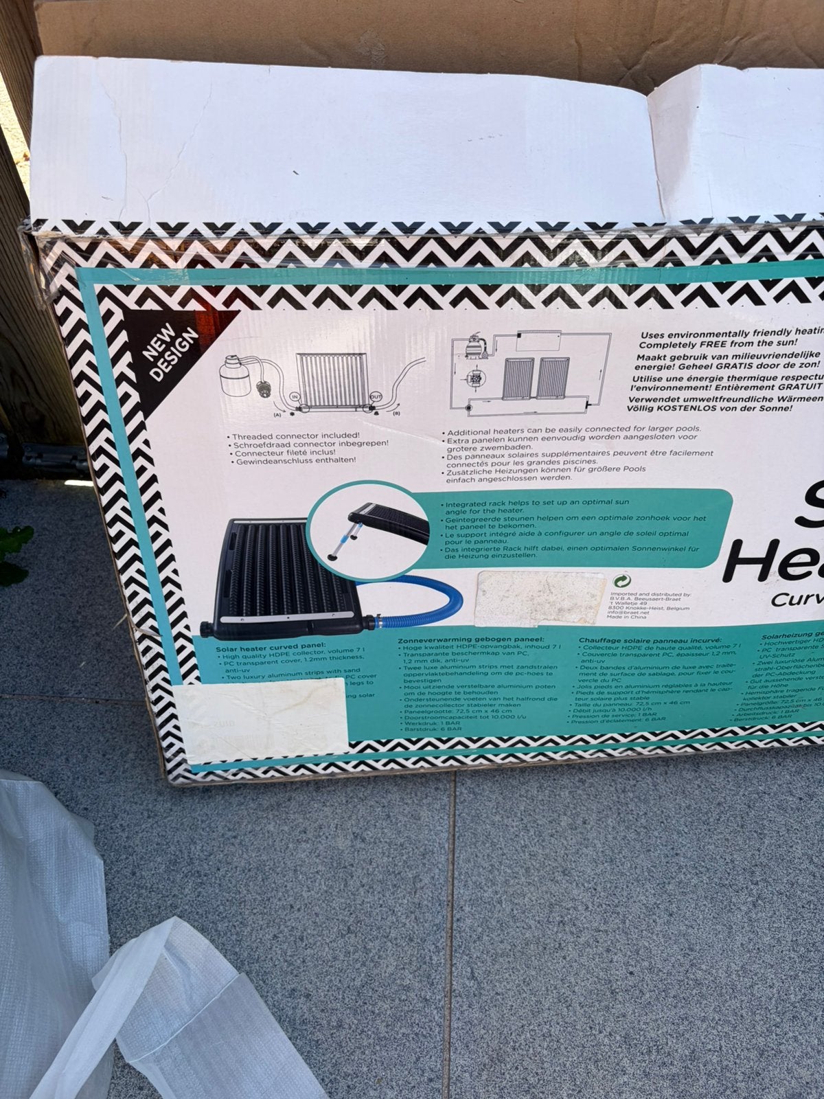 Solar heater, Ophalen, Nieuw