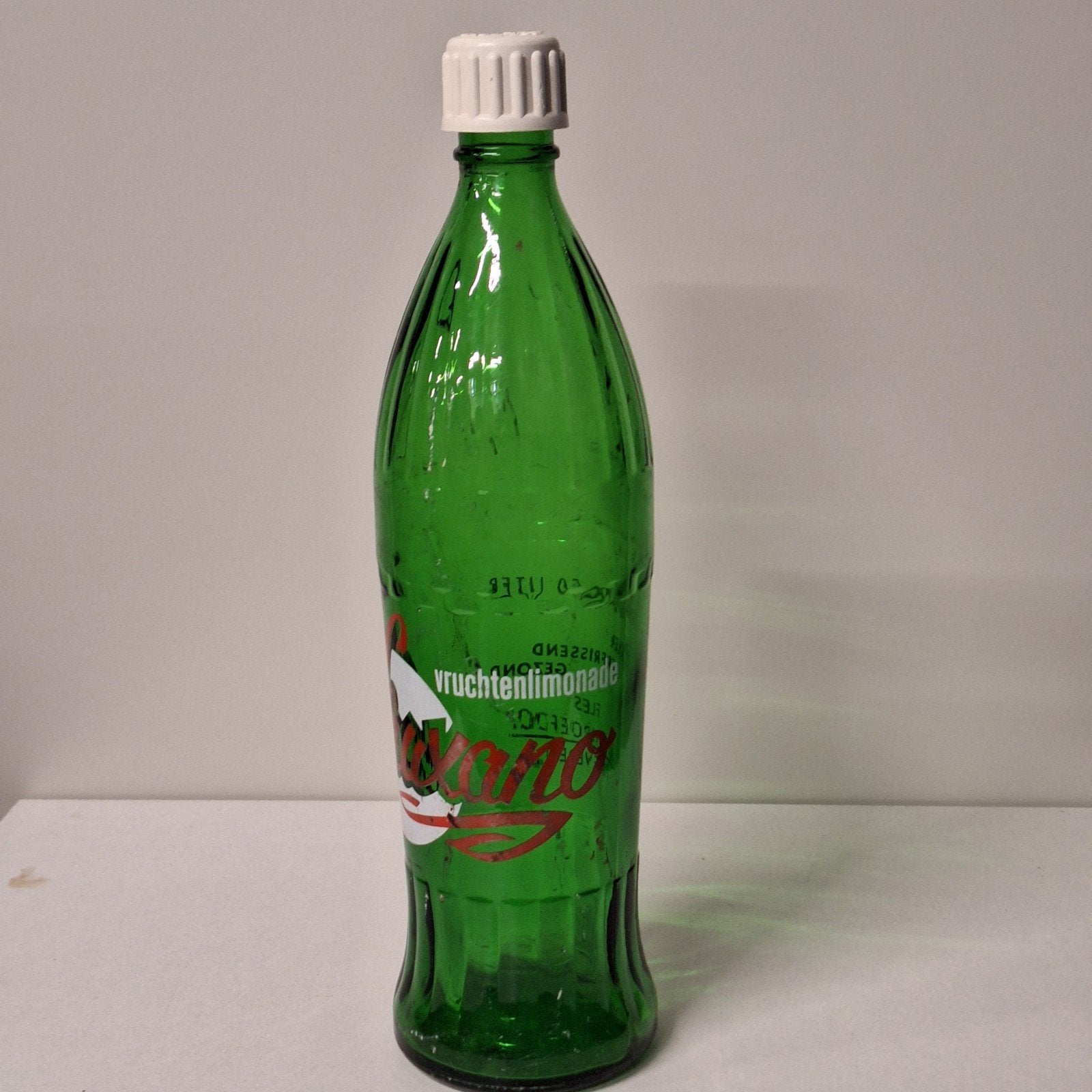 Vintage groene fruxano frisdrankfles 0,75L -Liko Sinaasappel, Verzenden