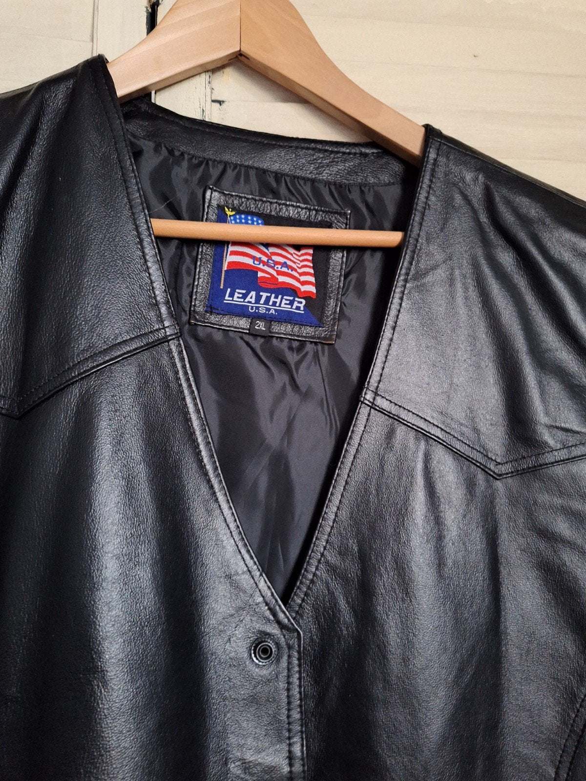 zwarte lederen jas, Kleding | Heren, Ophalen of Verzenden, Gedragen, Maat 52/54 (L), Zwart