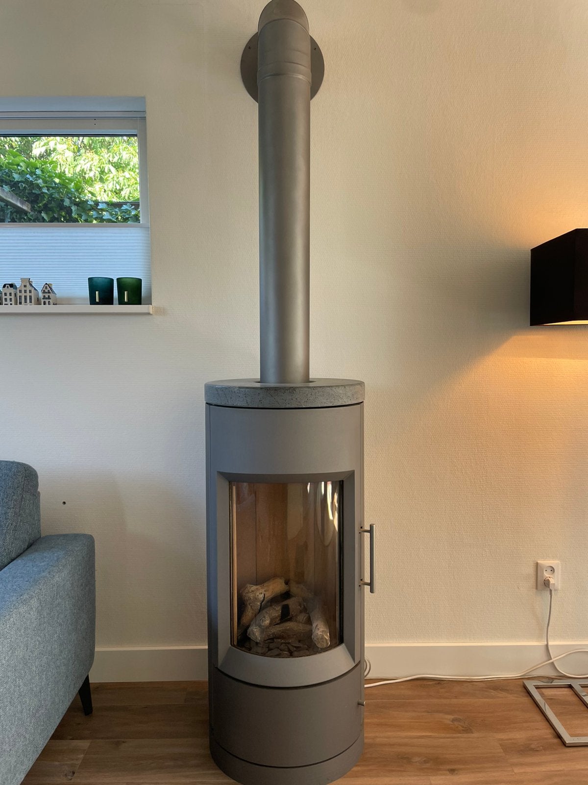 Hase Bari Gas-BF modern strakke gashaard + afstandsbediening, Ophalen, Gebruikt, Vrijstaande haard, Gashaard