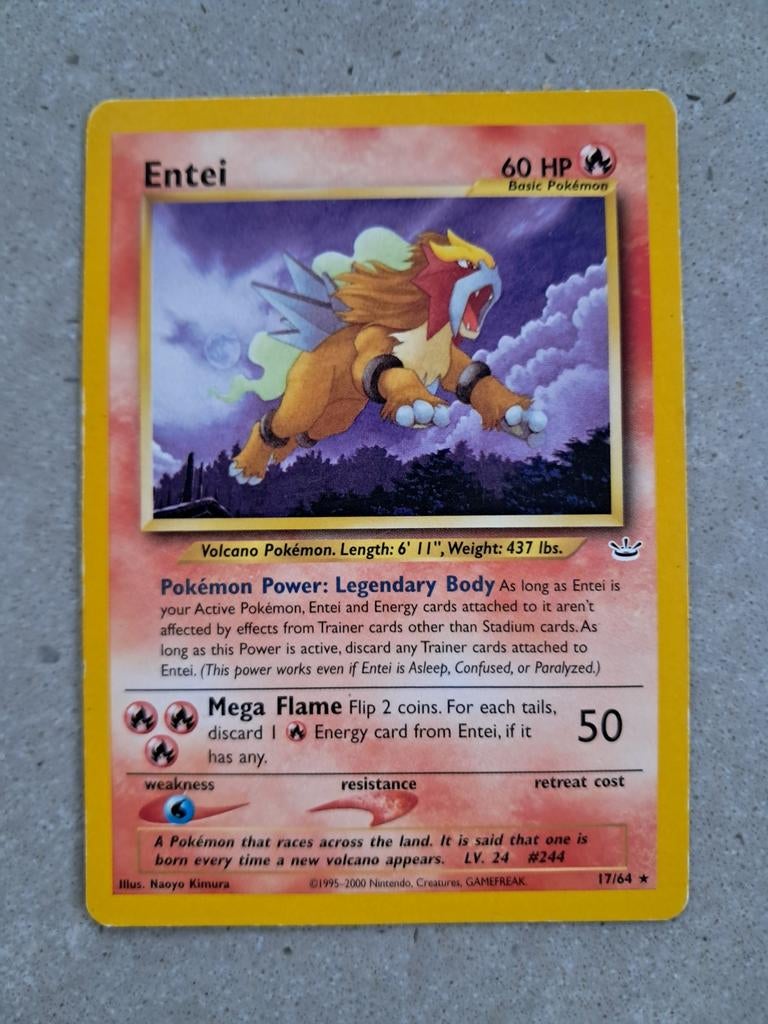 Entei 17/64 Neo Revelation Non Holo, Ophalen of Verzenden, Zo goed als nieuw