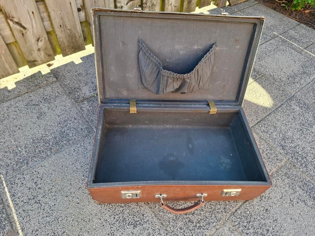 Vintage Koffer - Bruin - 60x35x17 cm, Antiek en Kunst, Curiosa en Brocante, Ophalen