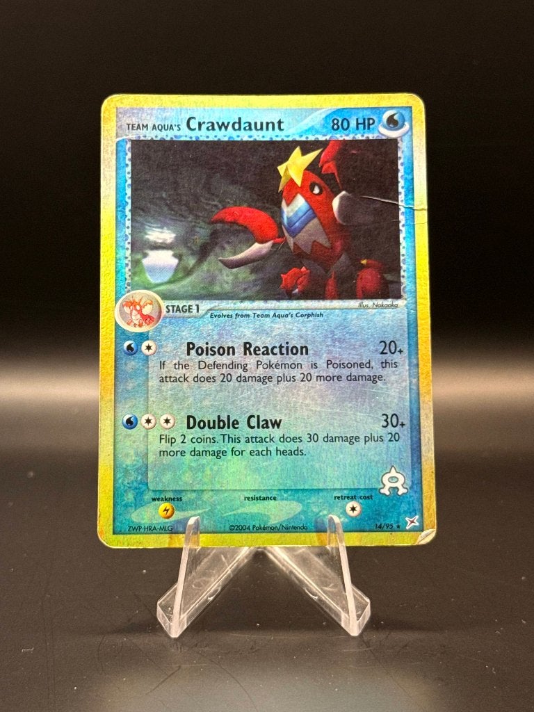 Team aquas crawdaunt	14/95	Engels	PO | Pokemon, Ophalen of Verzenden, Gebruikt, Losse kaart, Foil