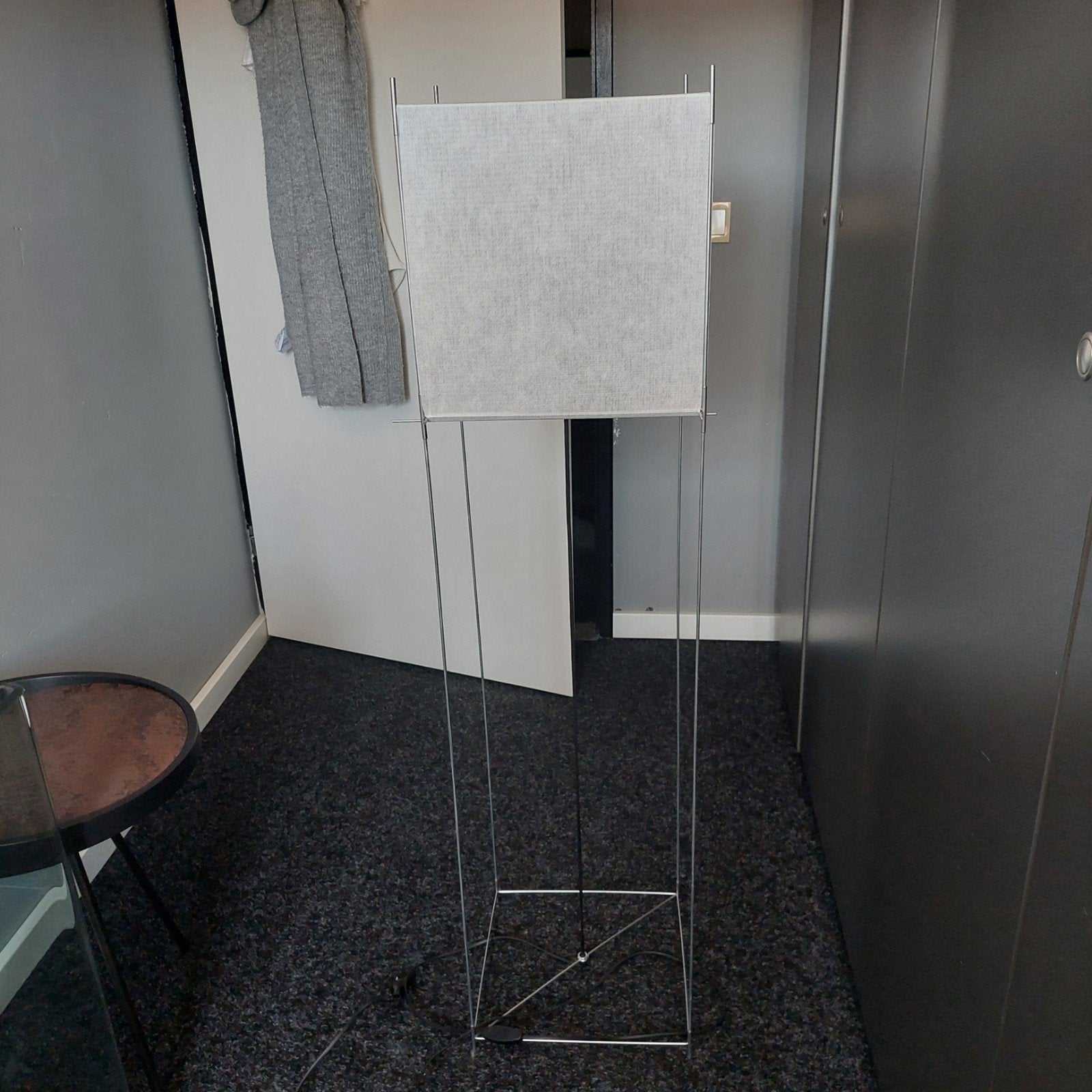 Stijlvolle staande lamp met stoffen kap, Ophalen, Gebruikt, Metaal, E27 (groot)