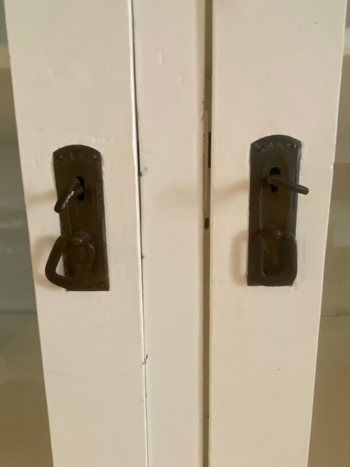 Vintage Grenen Kast - Wit Geverfd met Glazen Deuren, Ophalen