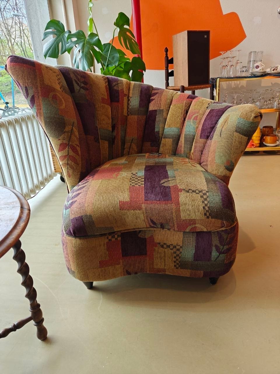 2 Vintage Jaren '70 Schelpstoelen Vladimir Kagan, Huis en Inrichting, Fauteuils, Ophalen, Zo goed als nieuw, Stof, 70s