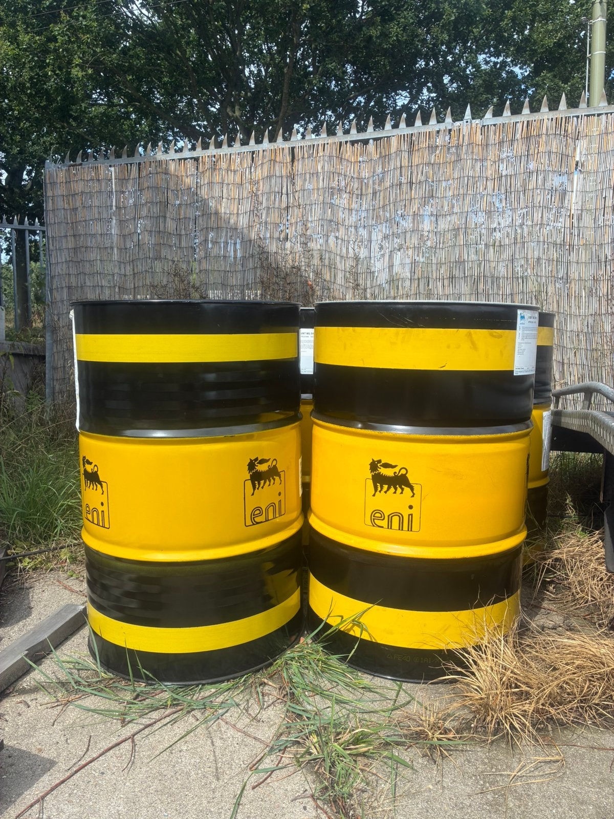 10 stuks, Olie vaten, oliedrums 200 liter Eni, Tuin en Terras, Vuurkorven, Ophalen, Zo goed als nieuw