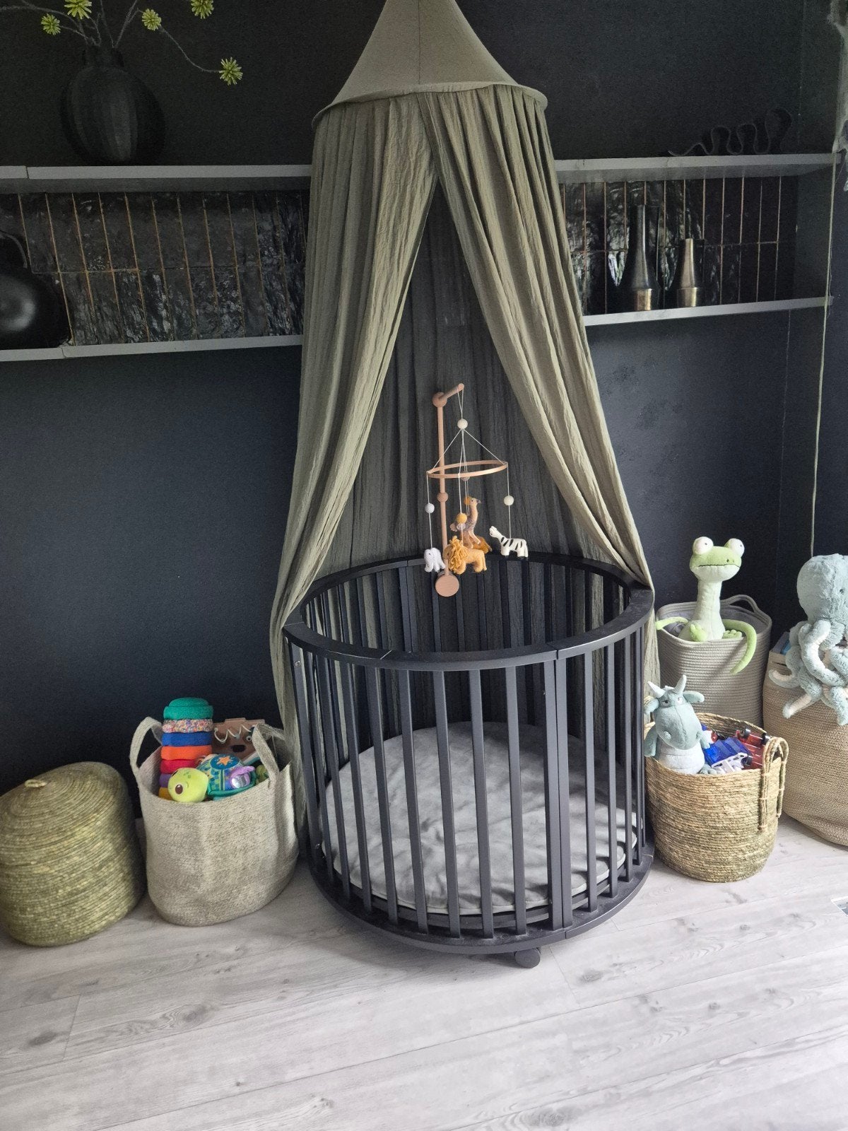 Zwarte ronde box, Kinderen en Baby's, Boxen, Ophalen, Zo goed als nieuw, Rond