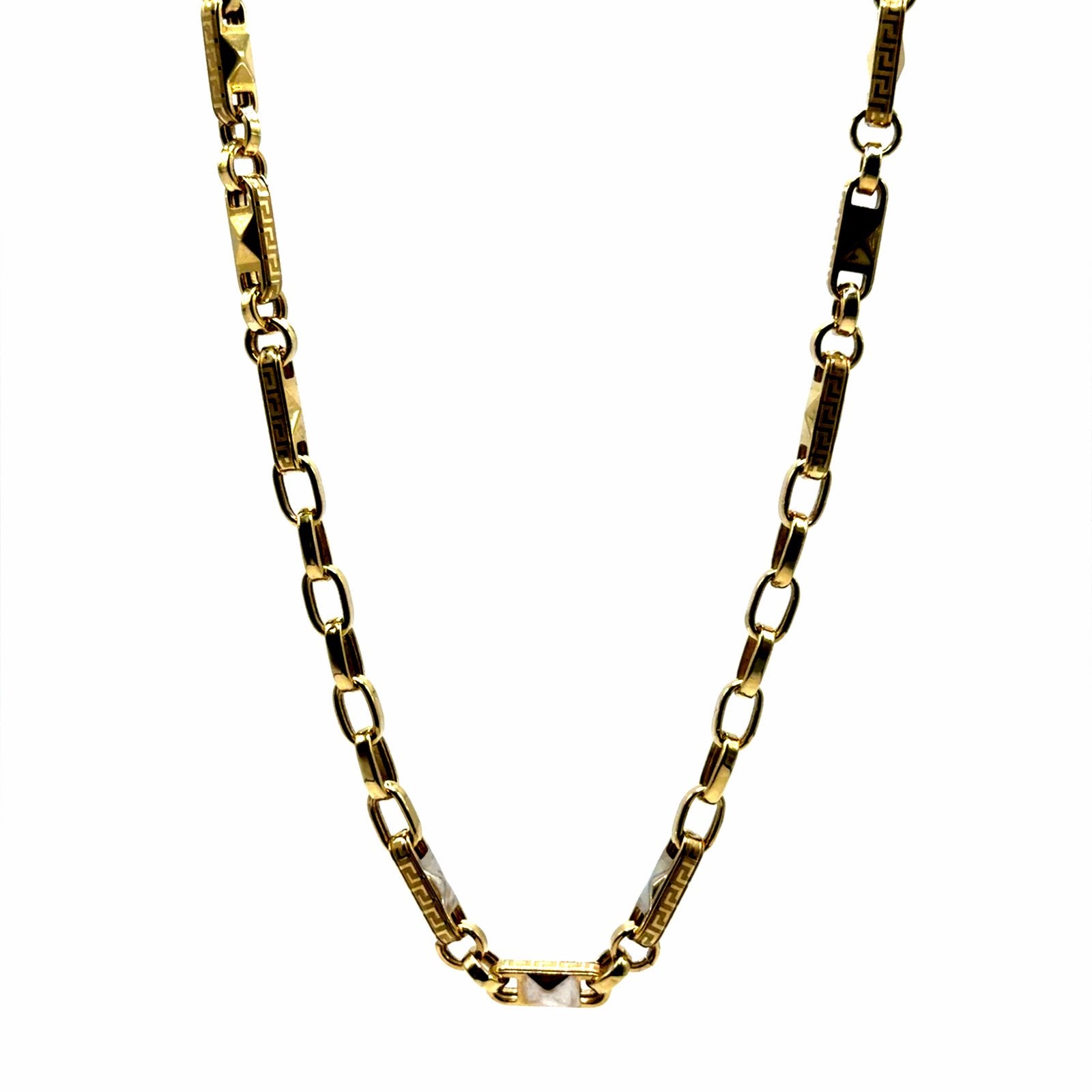 Gouden ketting met Griekse motieven, W, Nieuw, Ophalen of Verzenden, W