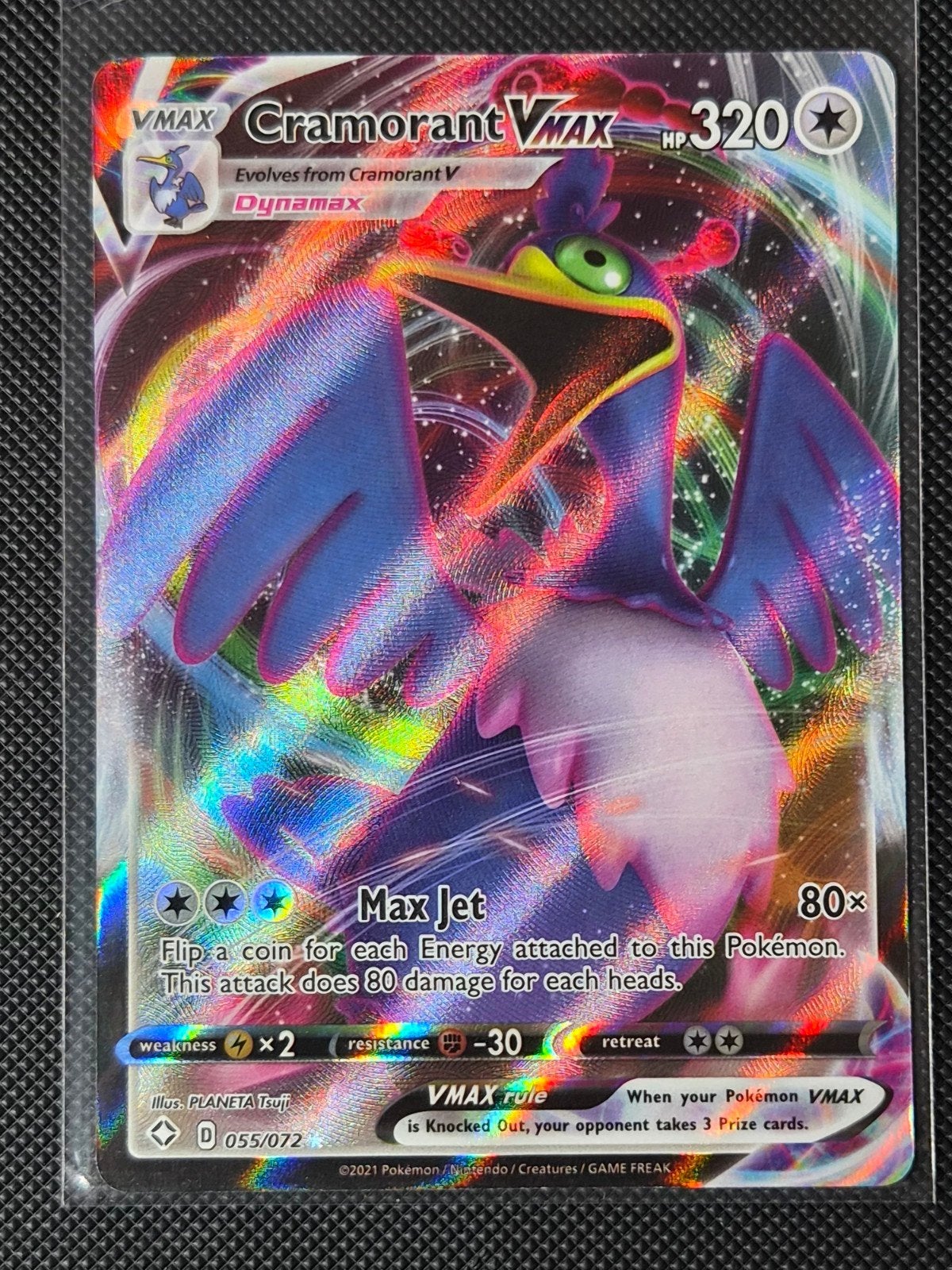 Cramorant VMAX SHF 055/072 Shining Fates, Ophalen of Verzenden, Zo goed als nieuw, Losse kaart, Foil