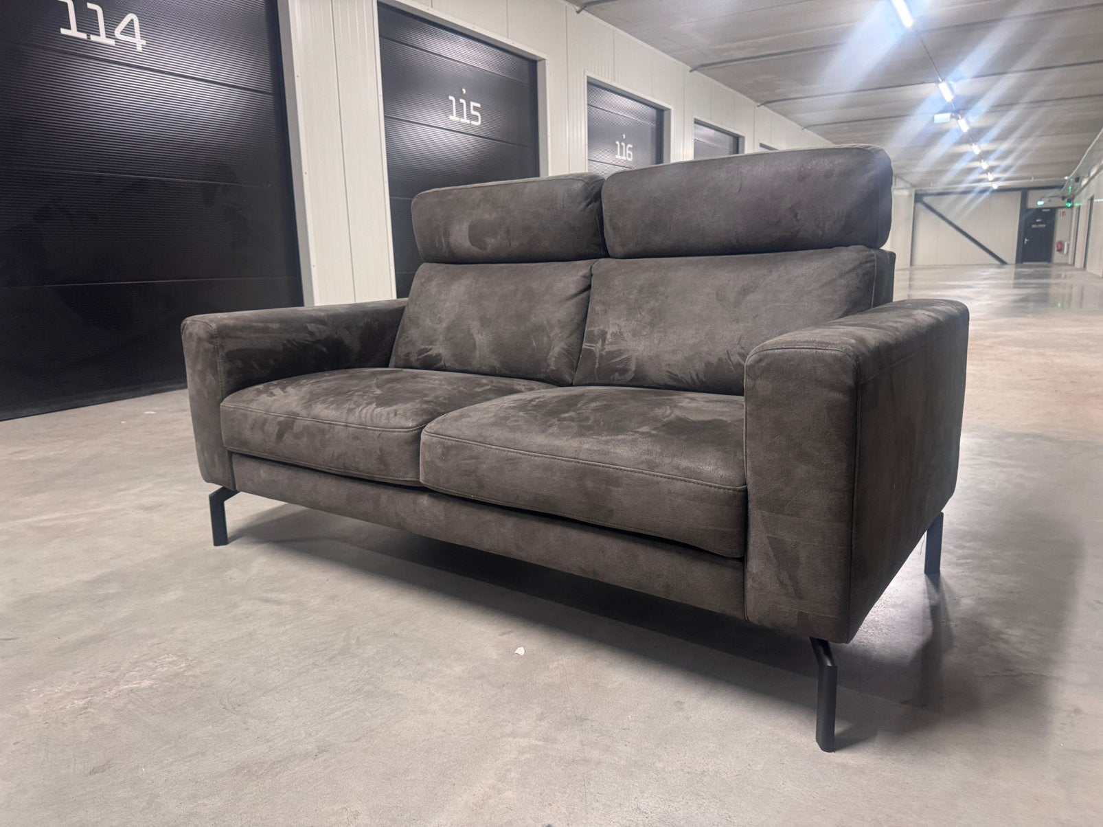 ZGAN Tweezits Bankstel Micro-Leder/ Suede GRATIS BEZORGING, Ophalen, Zo goed als nieuw, 150 cm of meer, Vierpersoons of meer