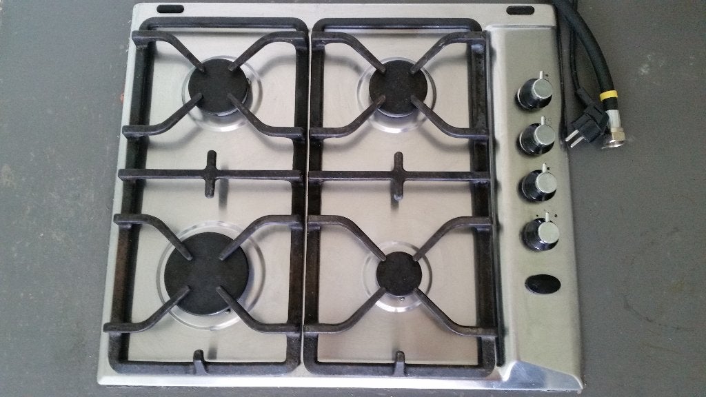gaskookplaat met 4 pitten, Witgoed en Apparatuur, Kookplaten, Ophalen, 4 kookzones, Zo goed als nieuw, Inbouw