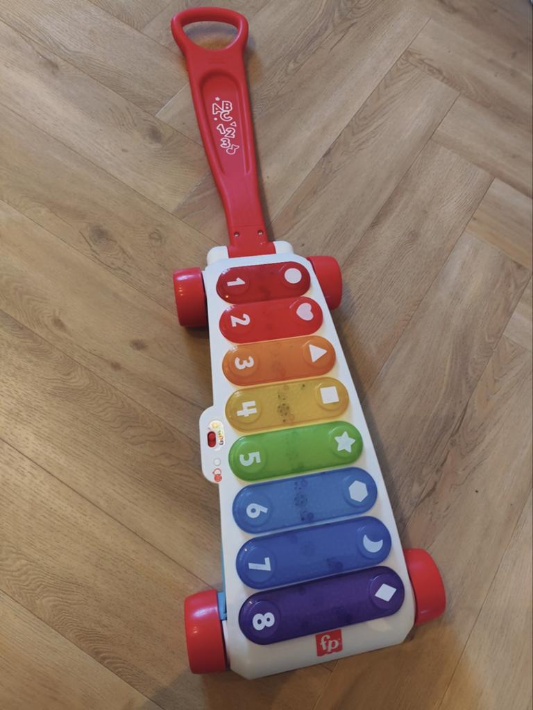 Fisher-Price Loopwagen/Xylofoon met Licht en Geluid, Ophalen, Gebruikt, Duw- of Trekspeelgoed, Met licht
