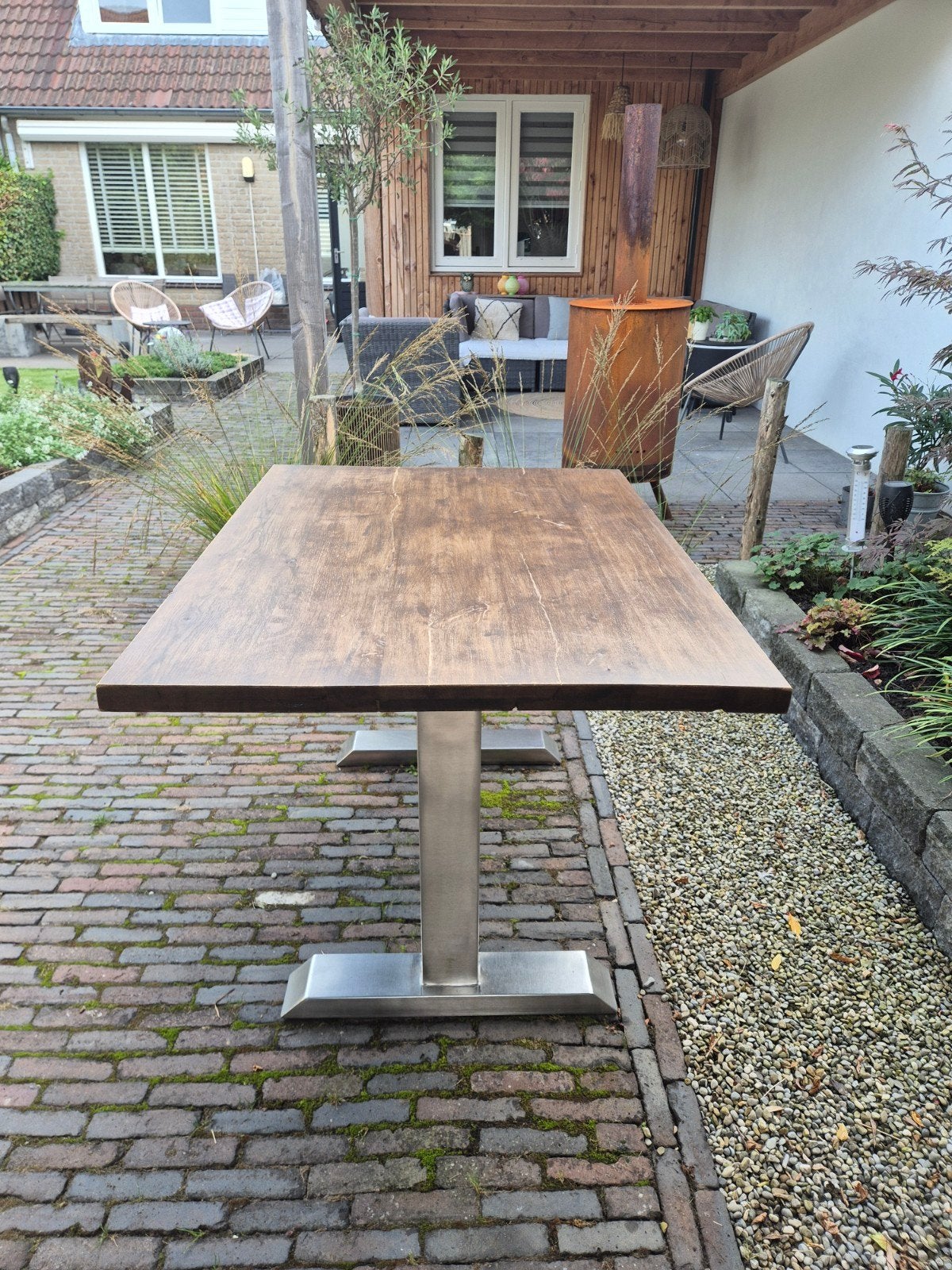Eettafel / Keukentafel / Werktafel RVS, Gebruikt, 100 tot 150 cm, Modern, Industrieel, 50 tot 100 cm