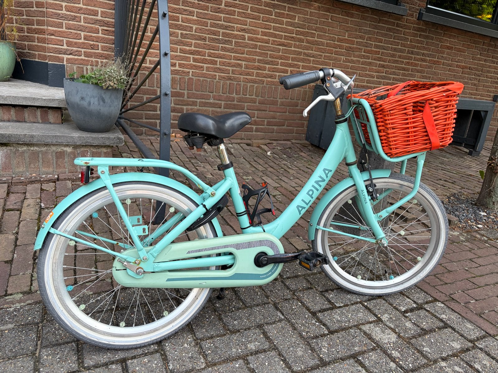 Alpina kinderfiets met mandje, Ophalen of Verzenden, Zo goed als nieuw, Terugtraprem, 20 inch of meer
