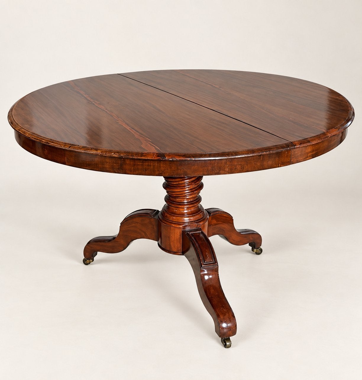 Mahonie Houten Eettafel - Klassiek met Wieltjes, Ophalen