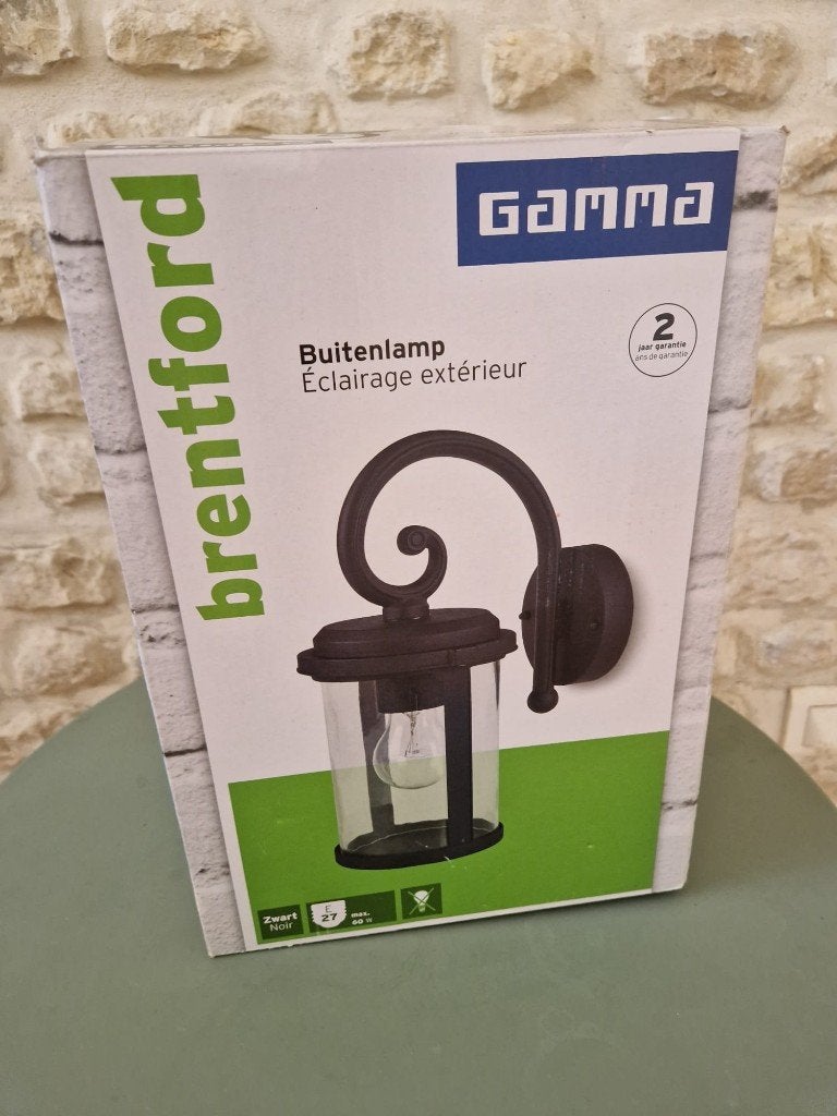 GAMMA buitenlamp Brentford – zwart, Minder dan 50 watt, Wandlamp, Nieuw, Ophalen of Verzenden
