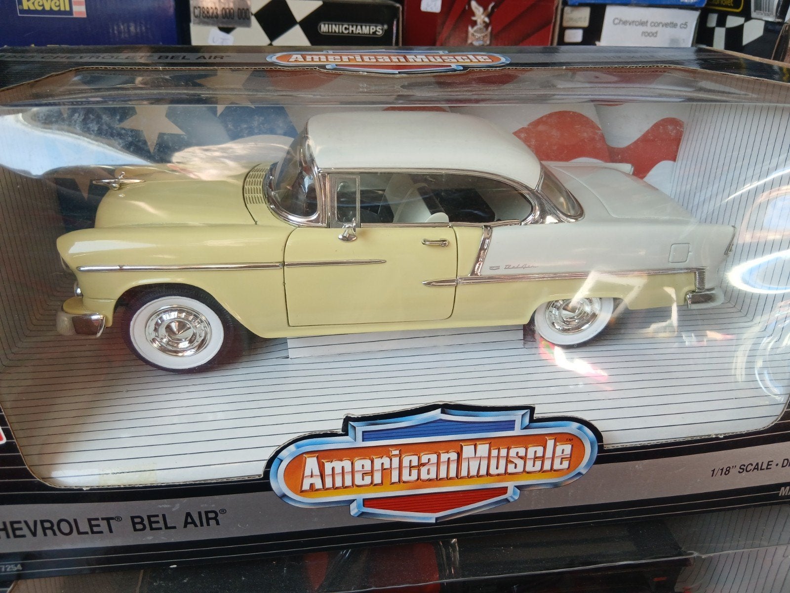 1955 Chevrolet Bel Air American Muscle 1:18 Modelauto, Hobby en Vrije tijd, Ophalen of Verzenden, Zo goed als nieuw, Auto, ERTL