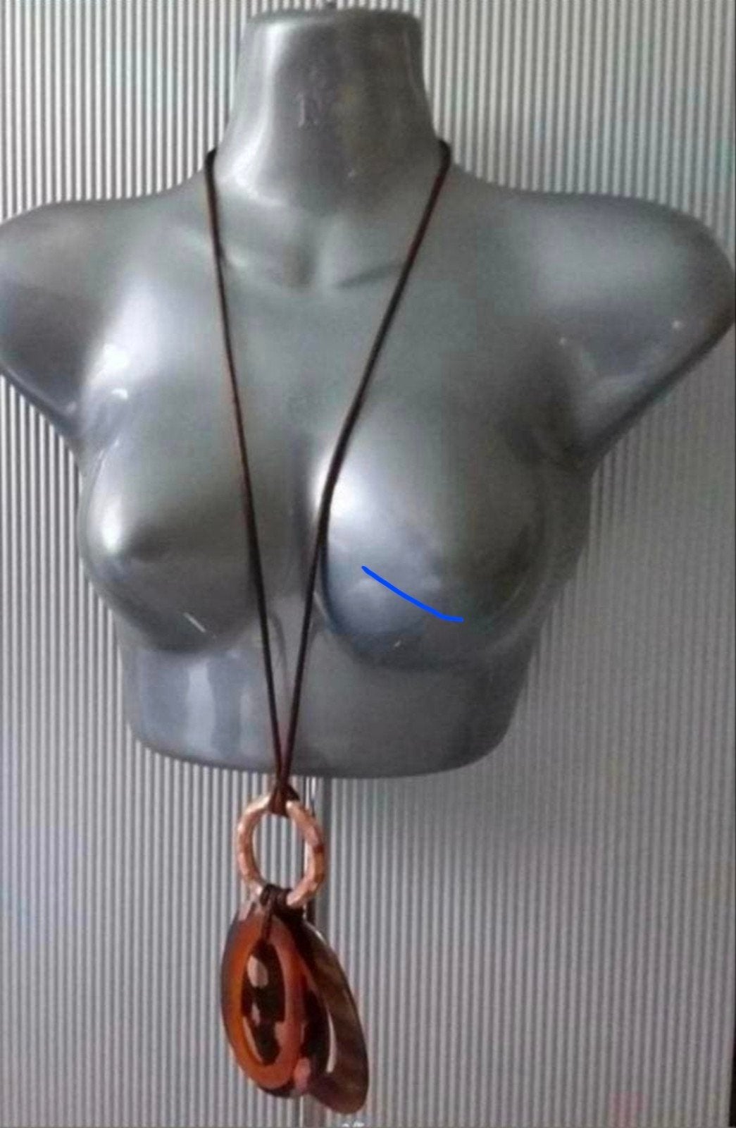 Manouk - koordketting met parelmoer hanger. 3=2 actie!, Sieraden, Tassen en Uiterlijk, Kettingen, Bruin, Verzenden, Nieuw, Steen of Mineraal