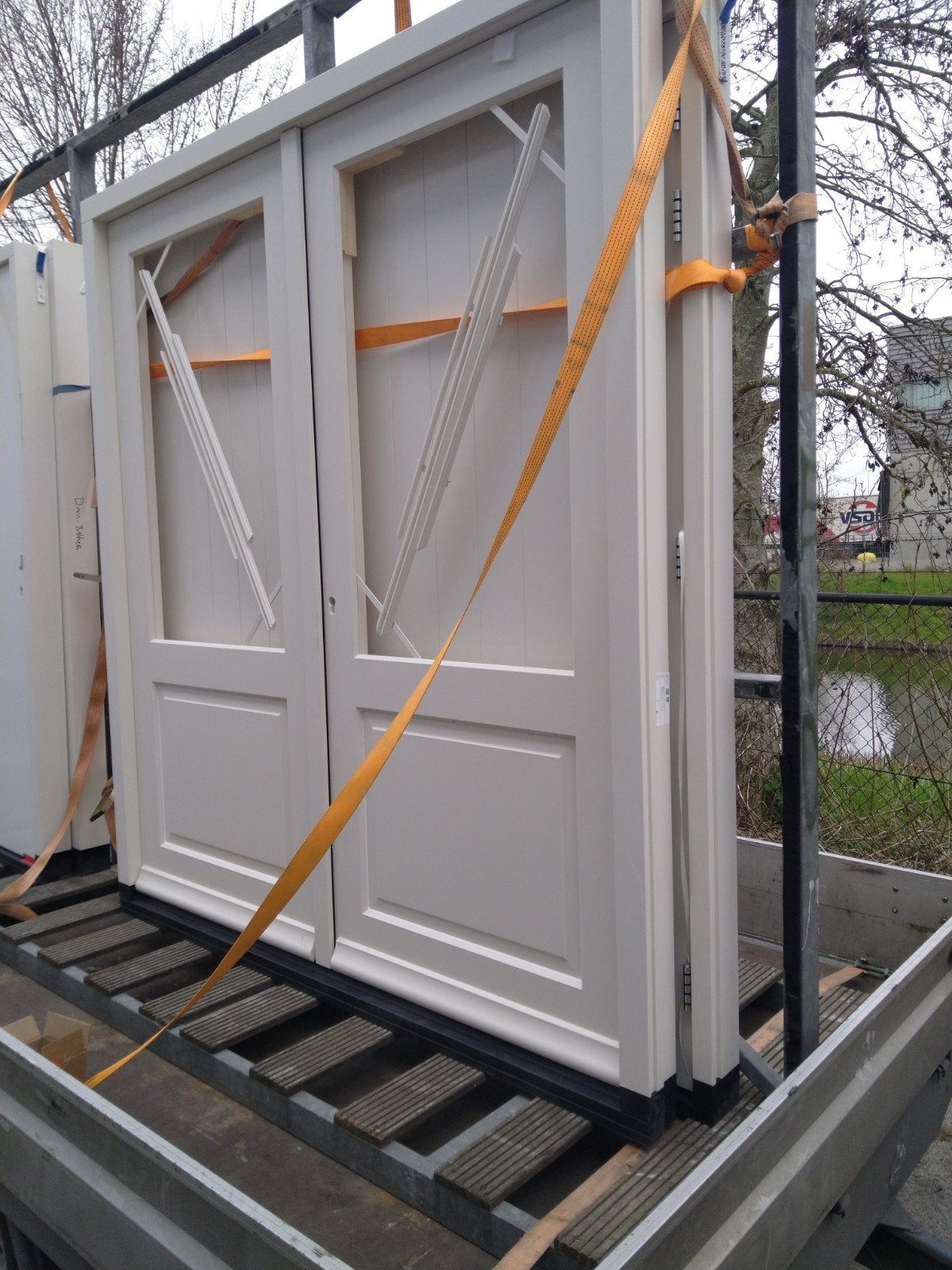 Kozijn met dubbele paneel deuren (voordeur), Ophalen, Nieuw, Buitendeur, Hout