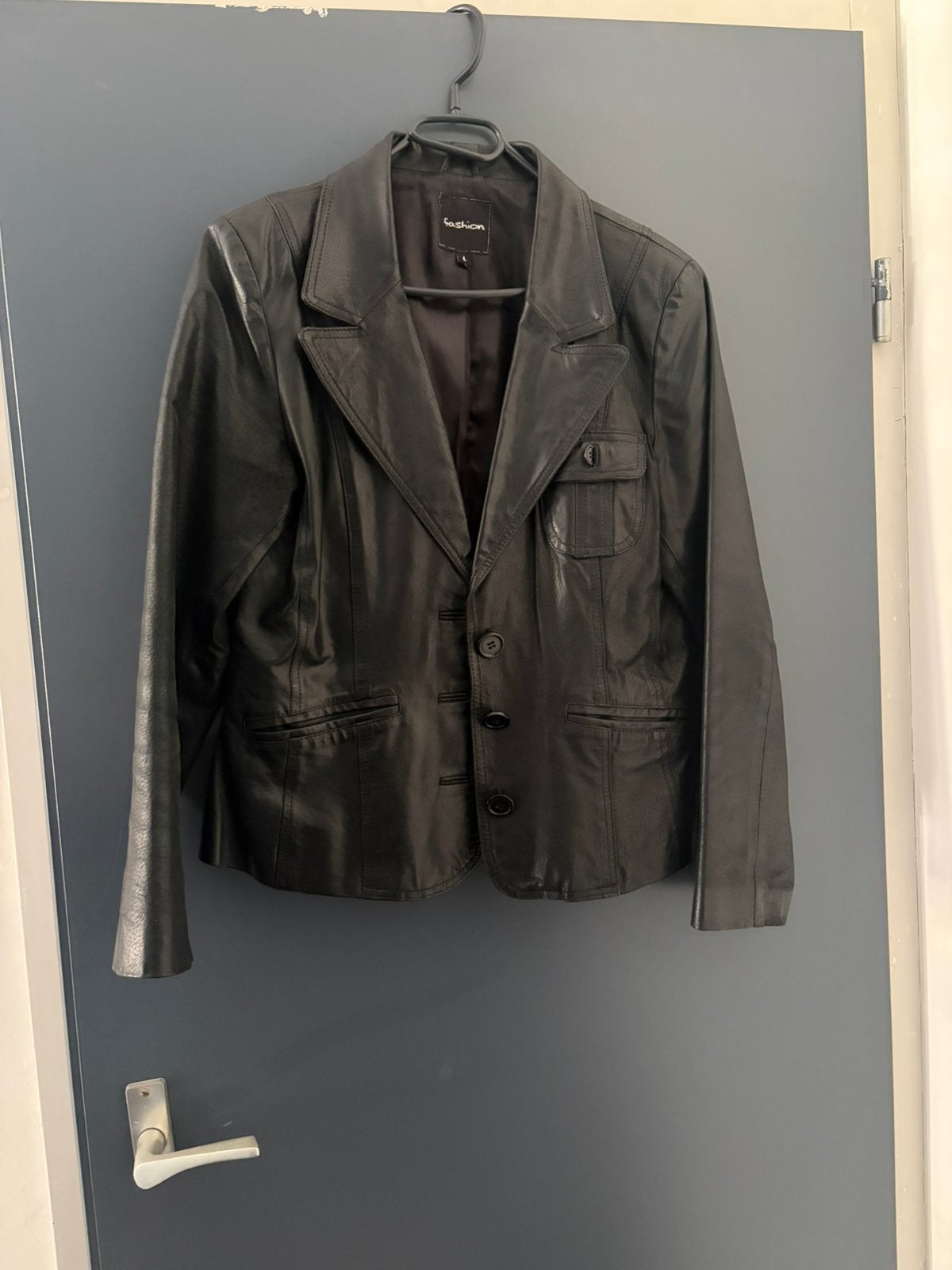 Fashion leren jas L, Ophalen of Verzenden, Gedragen, Maat 42/44 (L), Zwart