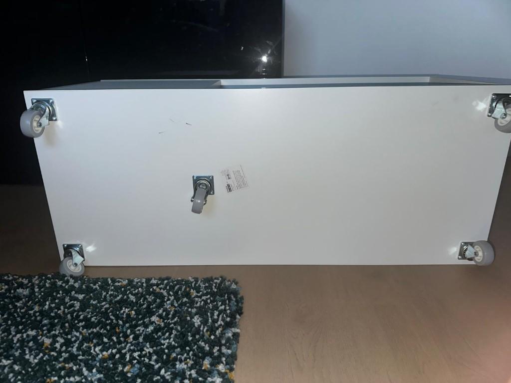 IKEA wit Vihals koffietafeltje met wielen 91x37, Ophalen, Minder dan 50 cm, 50 tot 100 cm, Tot twee personen