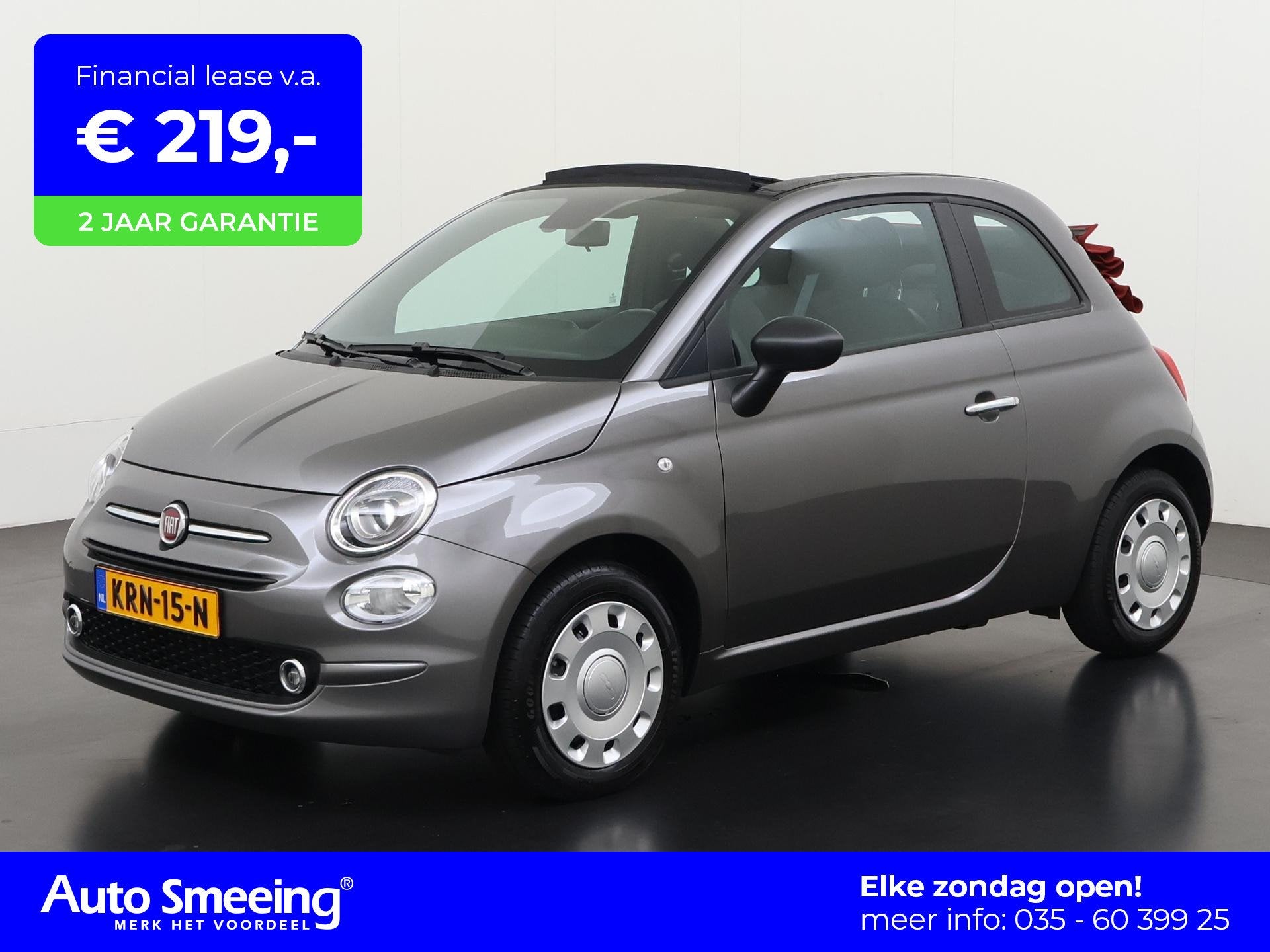 Fiat 500 C 1.0 Hybrid Dolcevita | Apple/Android Carplay | Zo, Voorwielaandrijving, 12 maanden, Stof, Gebruikt