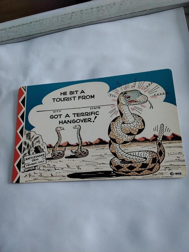 RATELSLANG. MEXICO. 1953 / HE BIT A TOURIST, Ophalen of Verzenden, 1940 tot 1960, Overige thema's