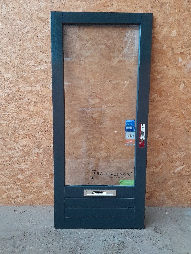 buitendeur hardhout met dubbelglas, Gebruikt, Ophalen of Verzenden, Buitendeur, 200 tot 215 cm