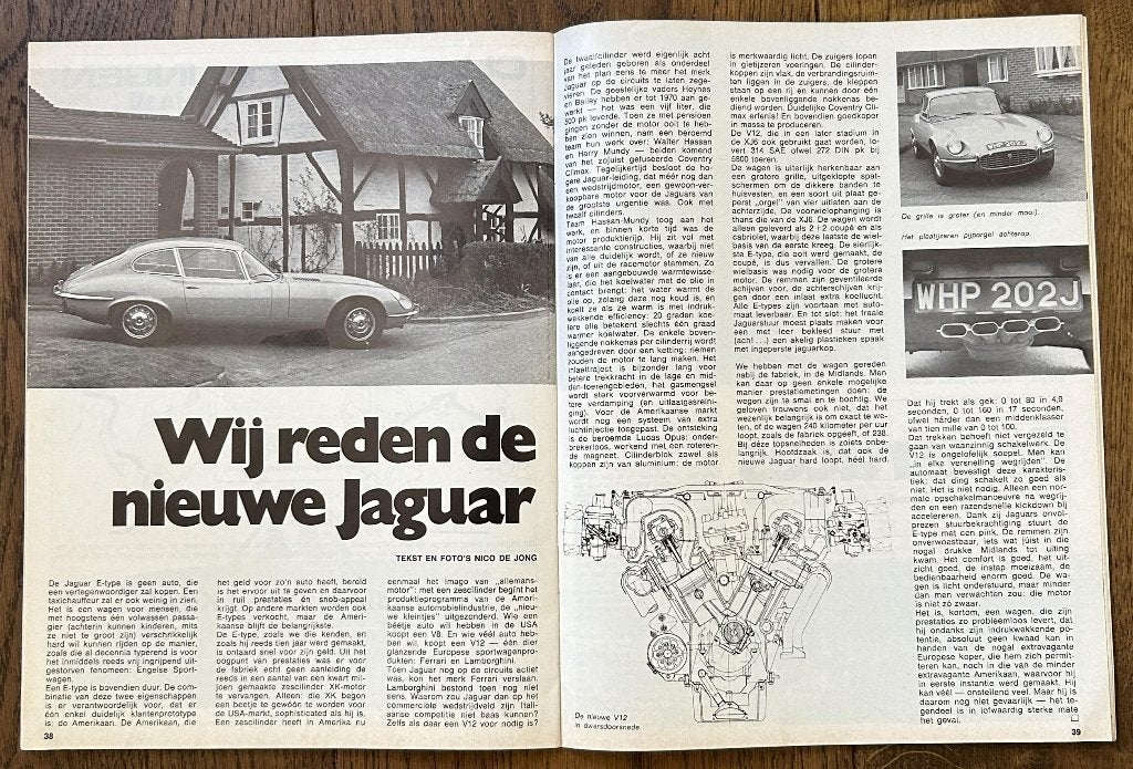 Jaguar E-type V12 in Autovisie 1971, Gelezen, Ophalen of Verzenden, Overige merken, Autovisie