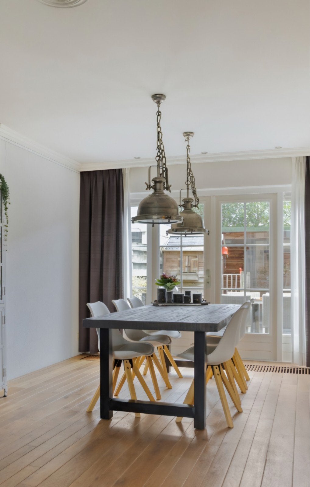 Industriële massief zware hanglampen Van de Heg Thor, Ophalen, Gebruikt, E27 (groot), Metaal