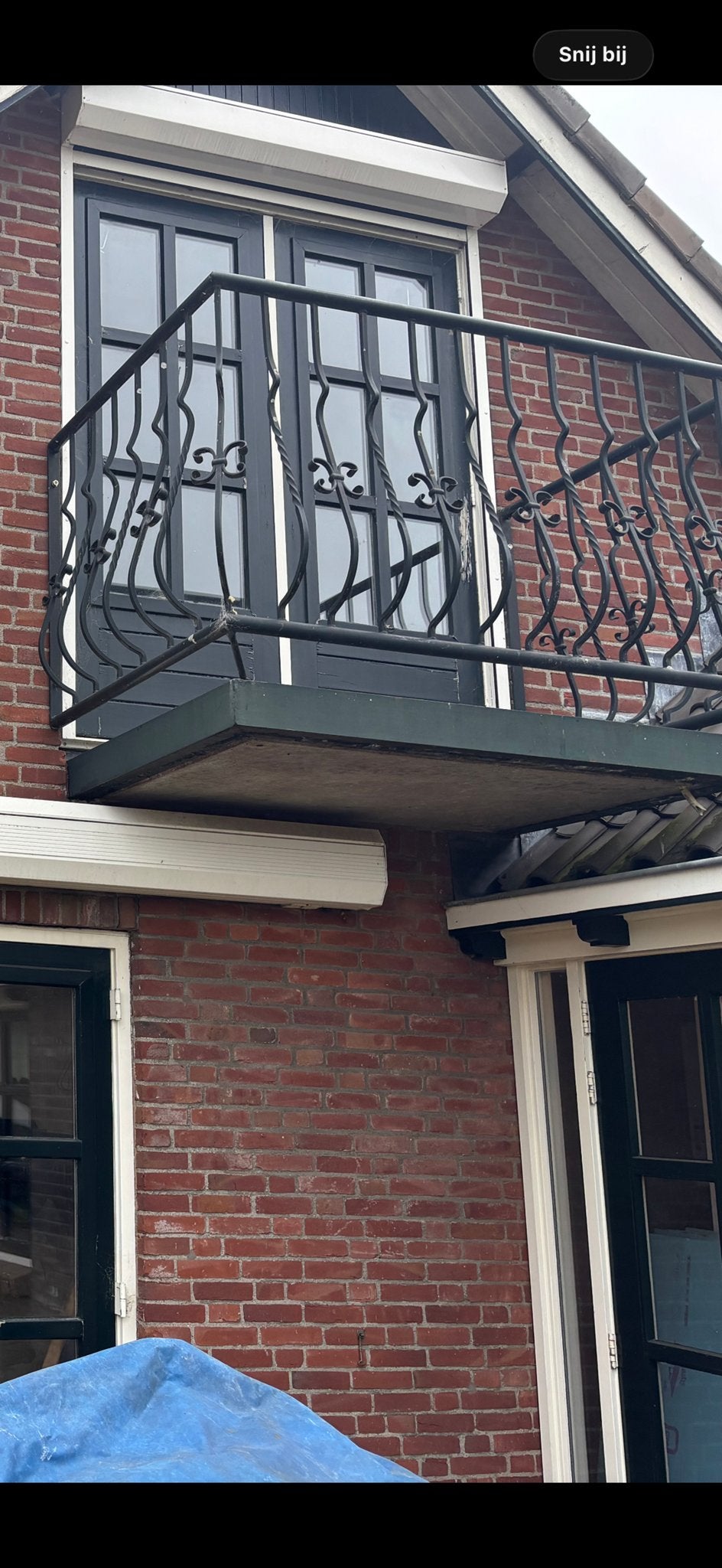 Frans balkon gietijzer smeedijzer sierlijk hekwerk hek, Ophalen, Gebruikt, Hout, Sierhekwerk