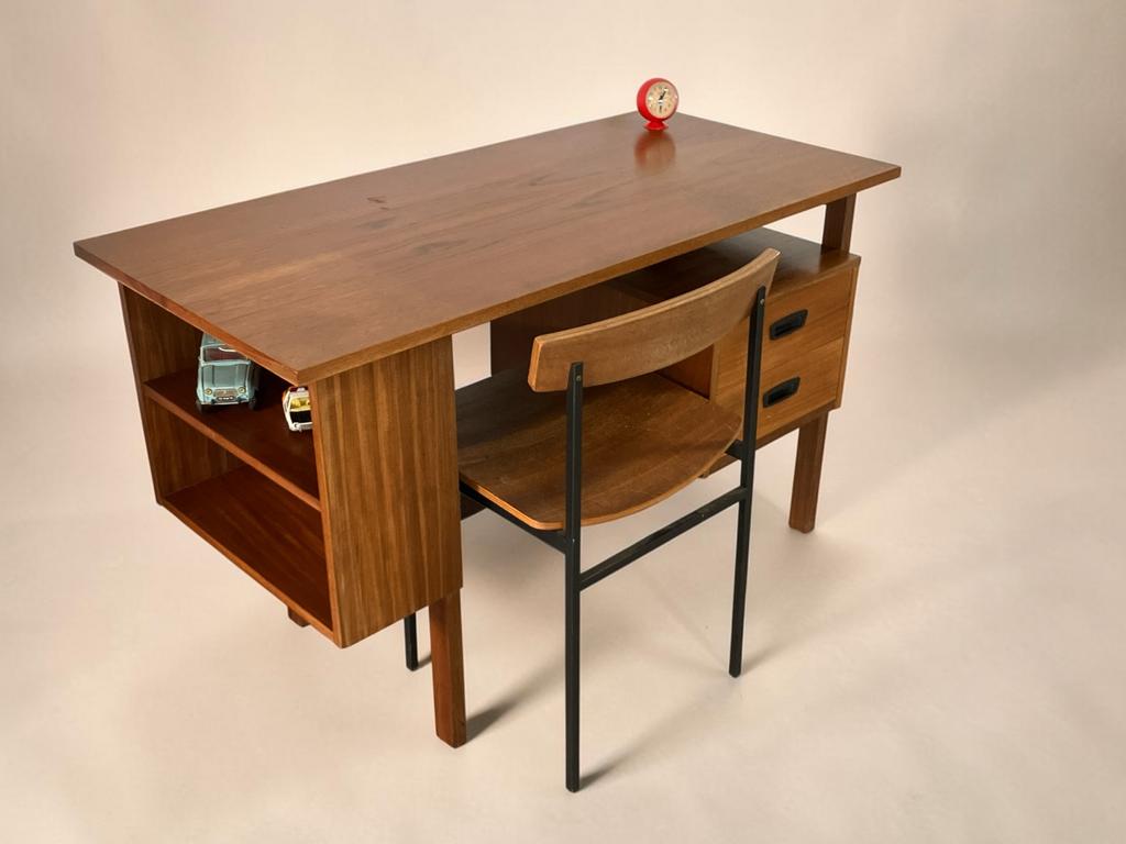 Vintage Teak Deens Bureautje - Originele Staat, Antiek en Kunst, Ophalen